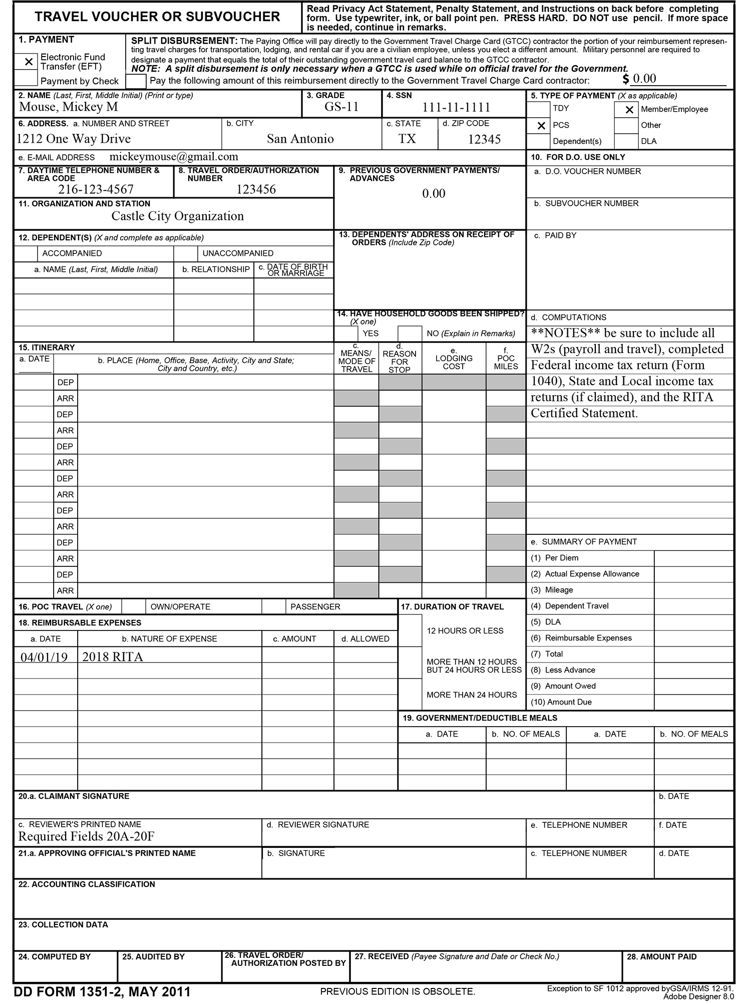 This graphic provides how to fill out the DD1351-2 for a Relocation Income Tax Allowance form