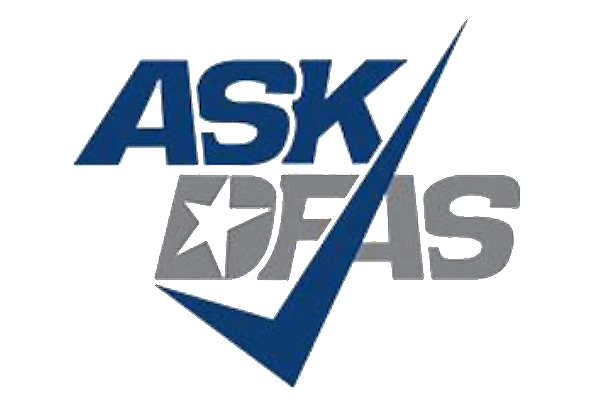 This is the logo for AskDFAS which will send the user to a site to ask DFAS questions